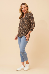 Caroline Morgan Animal Print Blouse