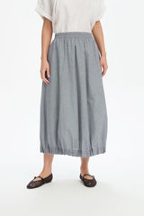 Tirelli Pin Tuck Hem Gingham Skirt
