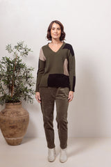 See Saw Australian Wool Blend Patchwork Sweater