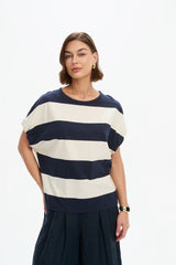 Tirelli Stripe Bubble Sleeve Tee