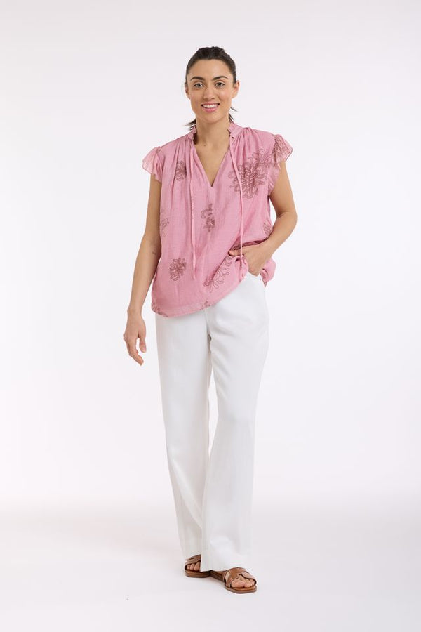 Beautiful Stories Frill Neck Top