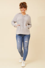 Caroline Morgan Hooded Cable Knit Jumper