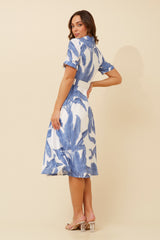 Caroline Morgan Leaf Print Shirt Dress