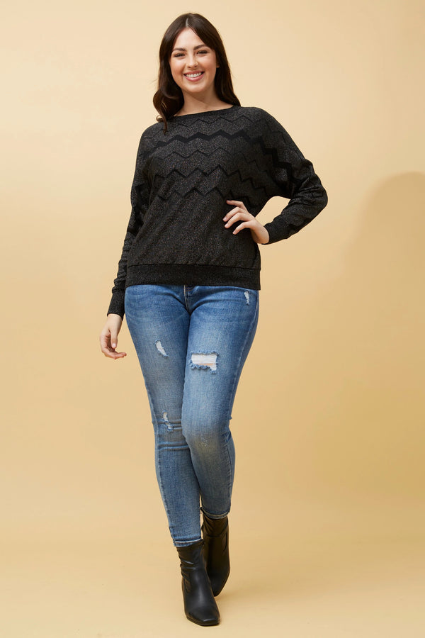 Caroline Morgan ZigZag Glitter Knit Jumper