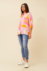 Caroline Morgan Geometric Print Shirt