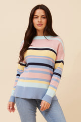 Caroline Morgan Stripe Print Knit Jumper