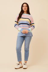 Caroline Morgan Stripe Print Knit Jumper