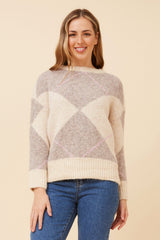 Caroline Morgan Argyle Knit Crew Neck Jumper