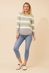 Caroline Morgan Stripe Print Knit Jumper