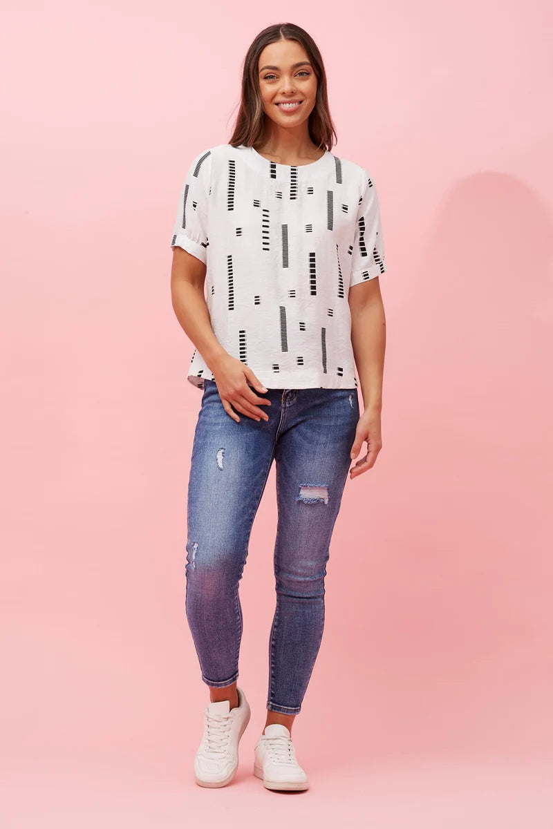 Caroline Morgan Abstract Printed Top