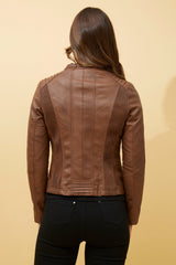 Caroline Morgan Vegan Leather Biker Jacket