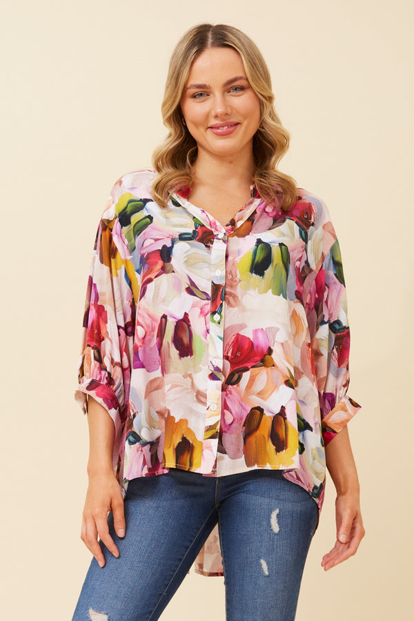 Caroline Morgan Abstract Print Shirt