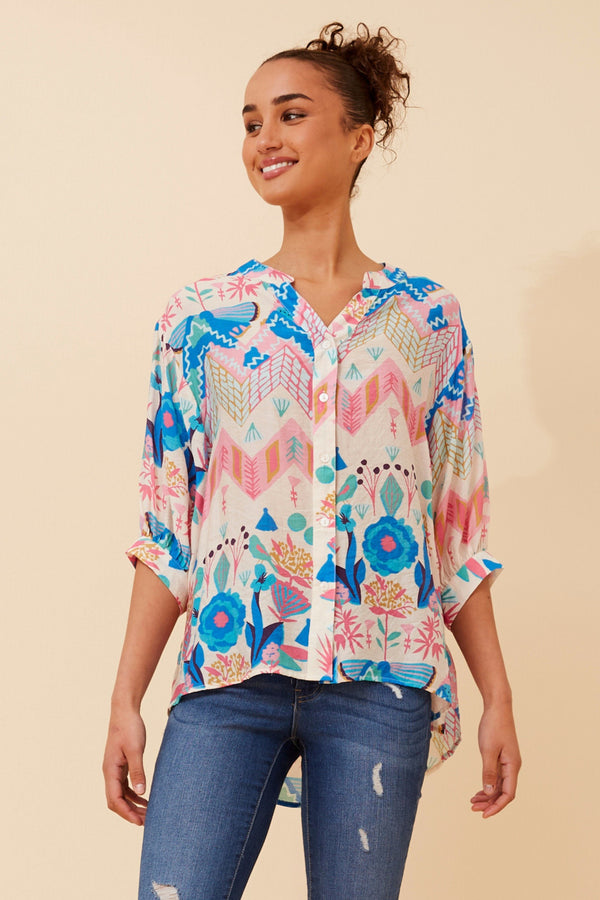 Caroline Morgan Abstract Print Shirt