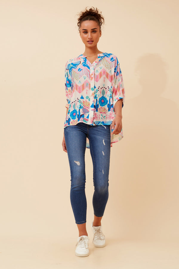 Caroline Morgan Abstract Print Shirt