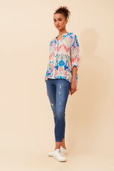 Caroline Morgan Abstract Print Shirt