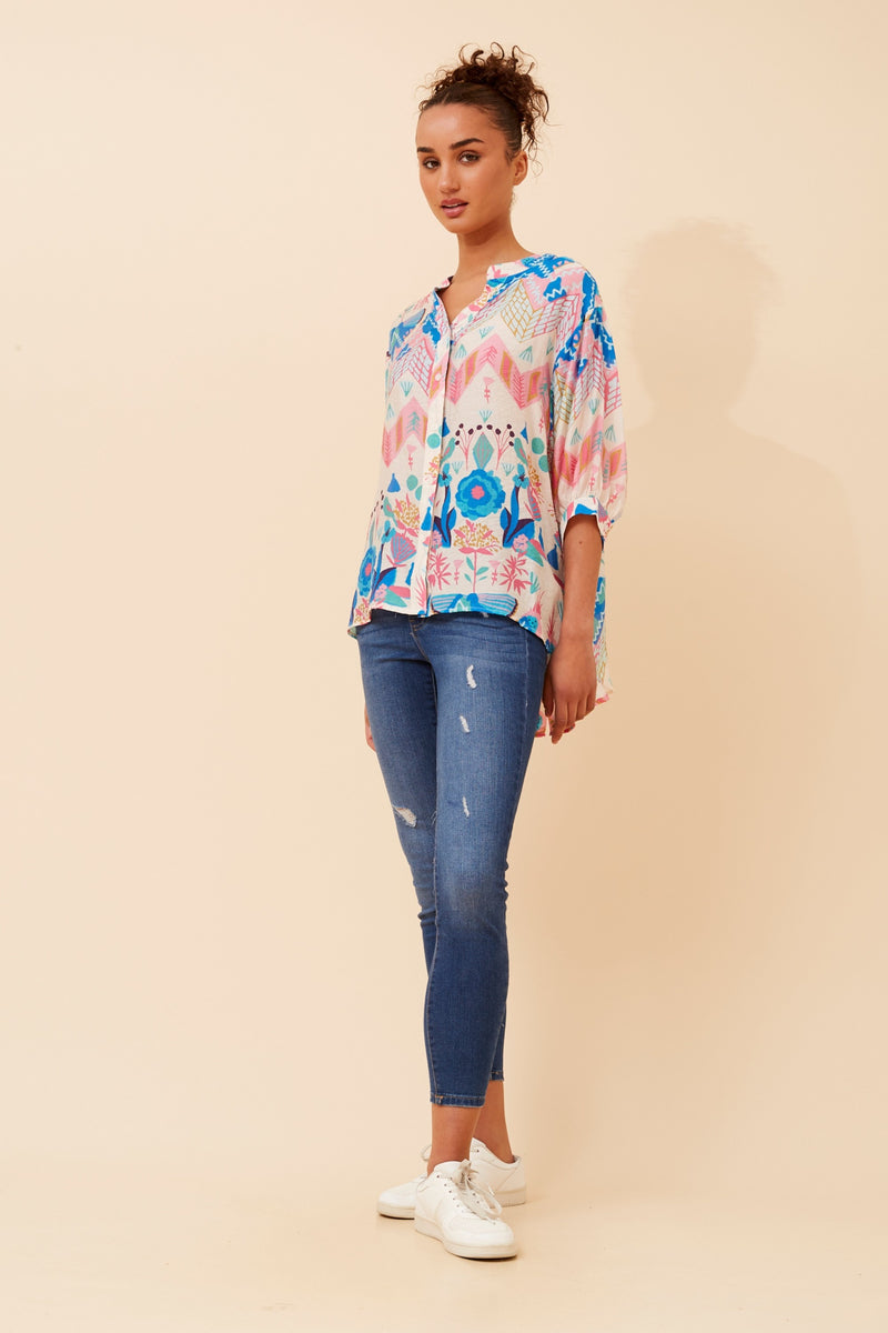 Caroline Morgan Abstract Print Shirt