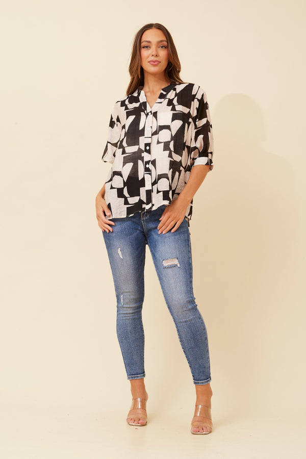 Caroline Morgan Abstract Print Shirt