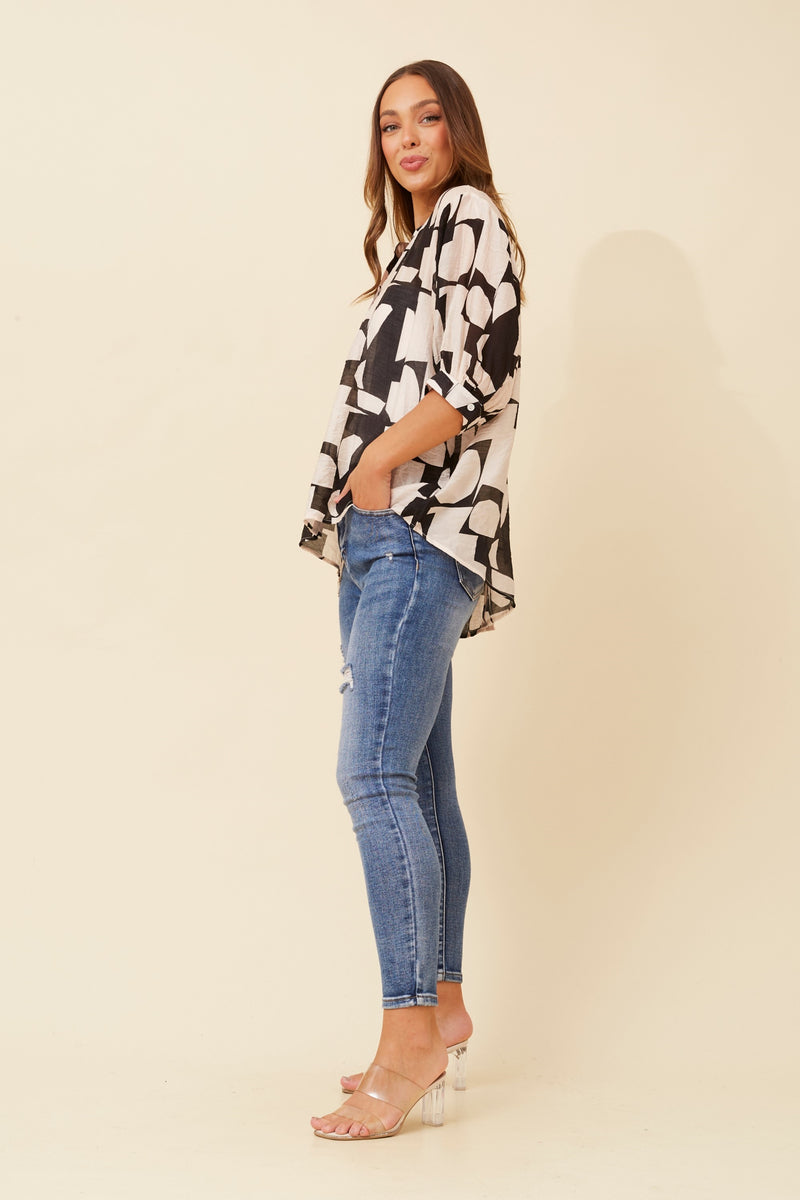 Caroline Morgan Abstract Print Shirt