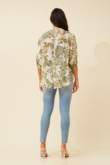 Caroline Morgan Floral Button Back Shirt