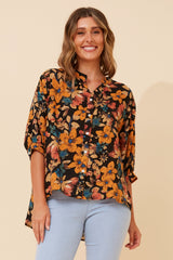 Caroline Morgan Button Back Printed Shirt