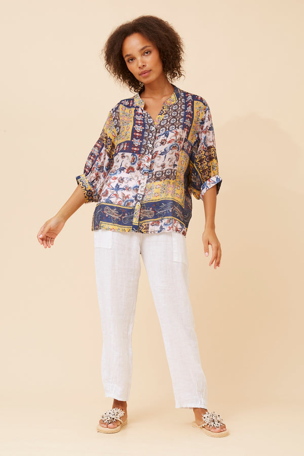 Caroline Morgan Patchwork Print Shirt