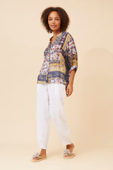 Caroline Morgan Patchwork Print Shirt