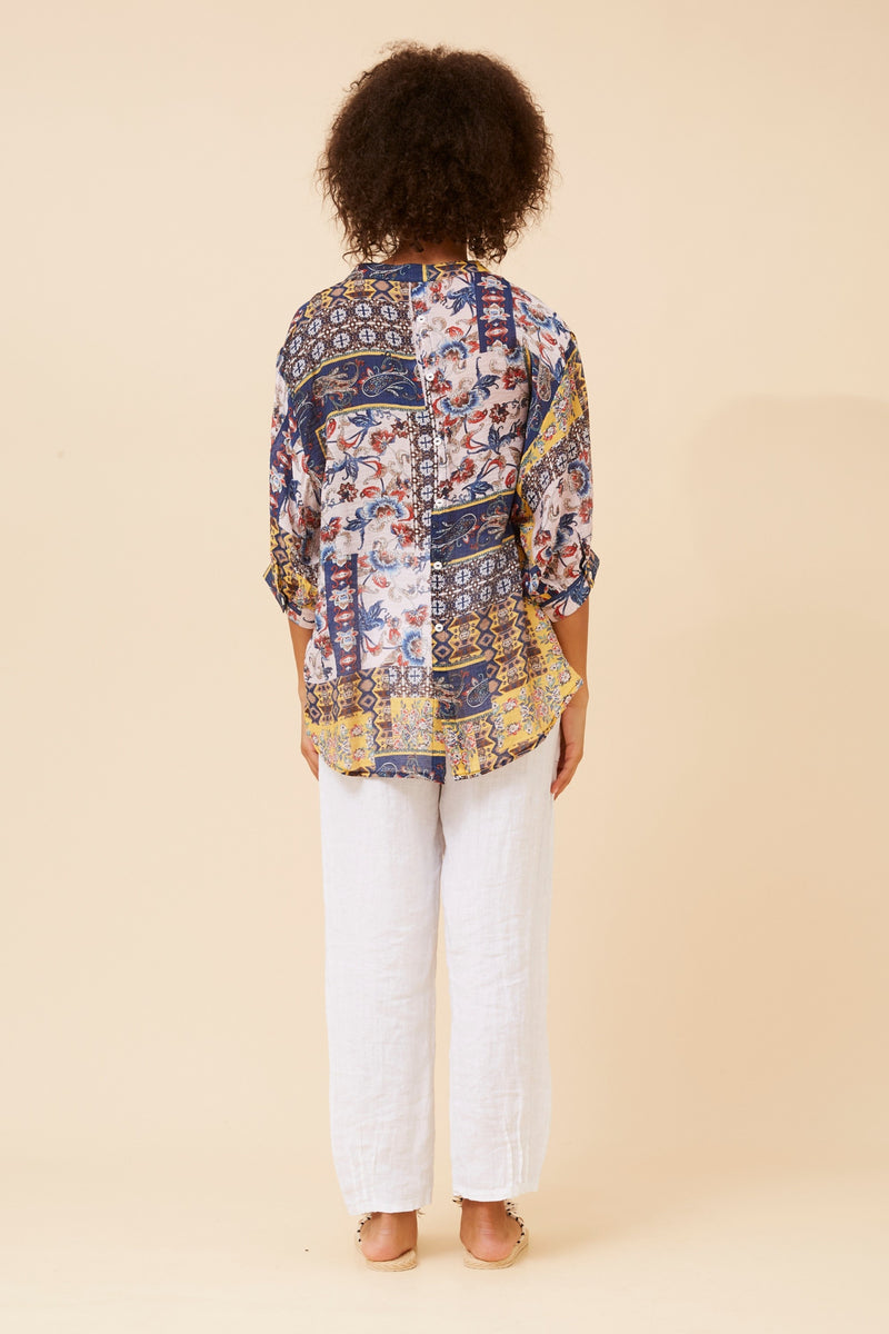 Caroline Morgan Patchwork Print Shirt
