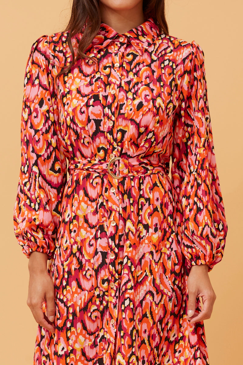 Caroline Morgan Abstract Print Shirt Dress