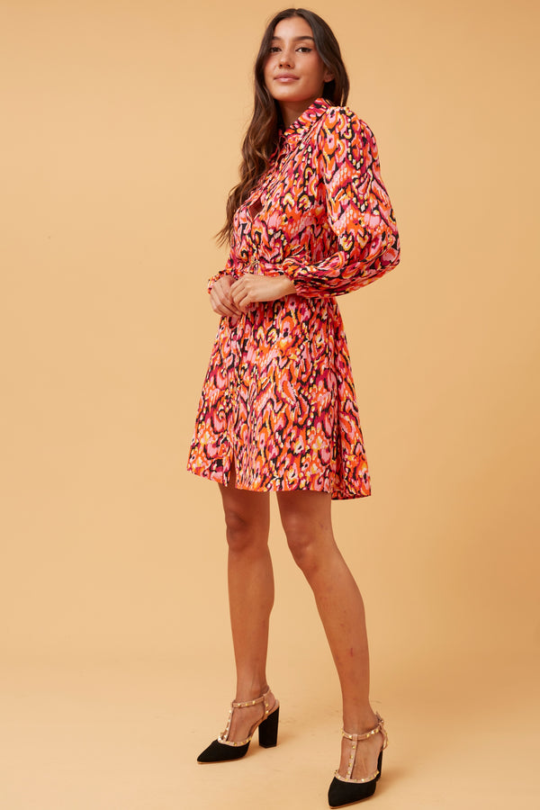 Caroline Morgan Abstract Print Shirt Dress