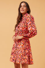 Caroline Morgan Abstract Print Shirt Dress