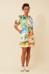 Caroline Morgan Printed Shirt Dress