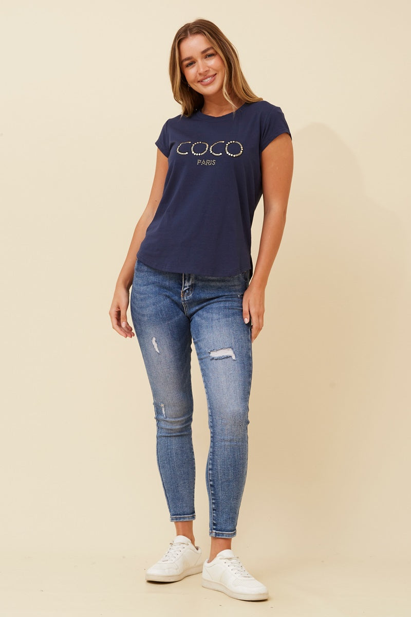 Caroline Morgan Embellished CoCo Tee