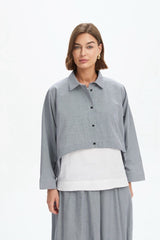 Tirelli Wide Crop Gingham Overshirt