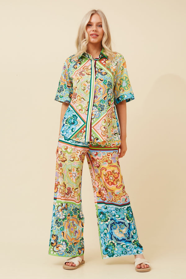 Caroline Morgan Printed Shirt & Pant Set