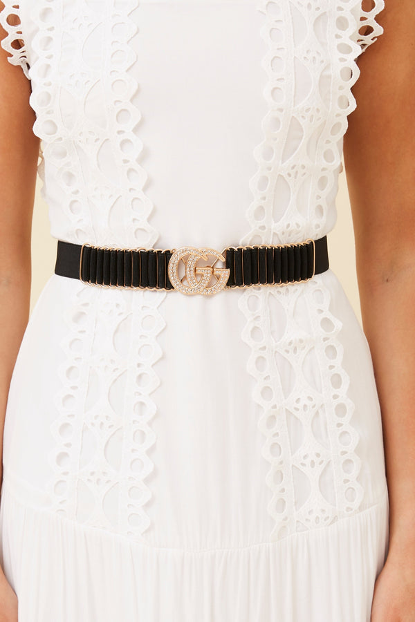 Caroline Morgan Elastic Belt with Diamante