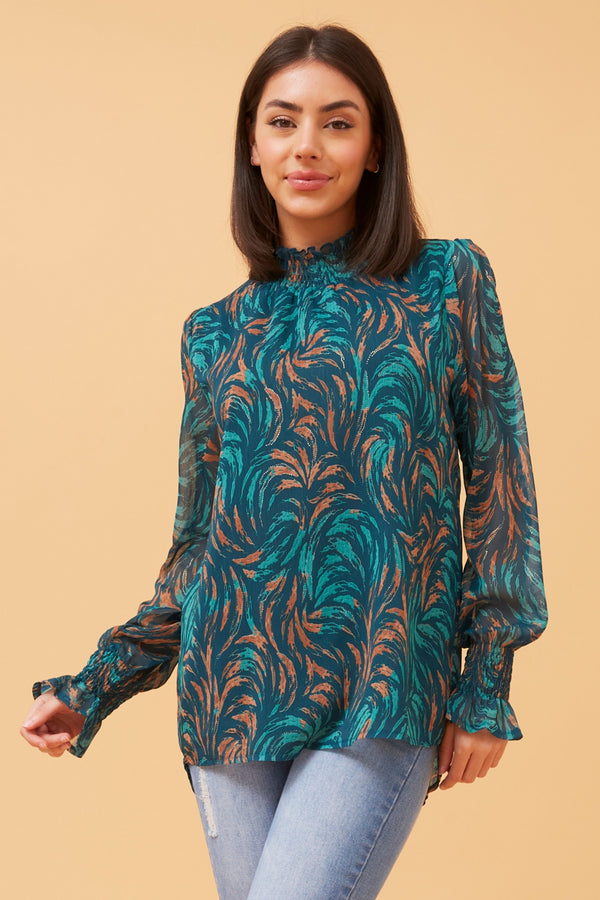 Caroline Morgan Abstract Print Blouse