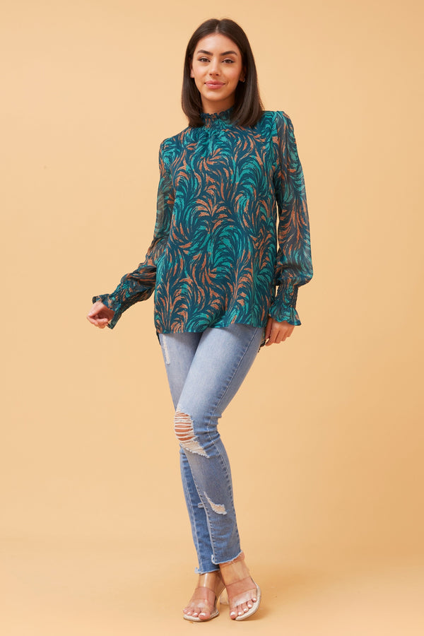 Caroline Morgan Abstract Print Blouse