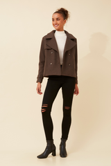 Caroline Morgan Crop Length Trench Jacket