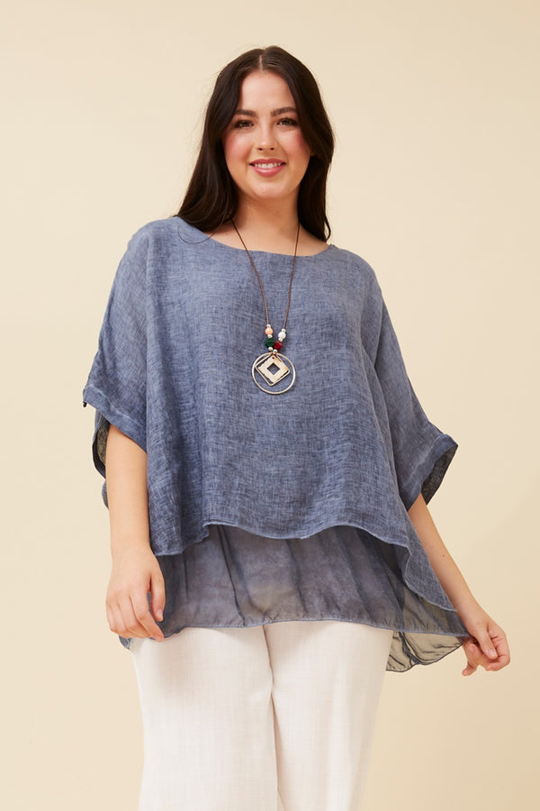 Bottega Double Layer Linen Top