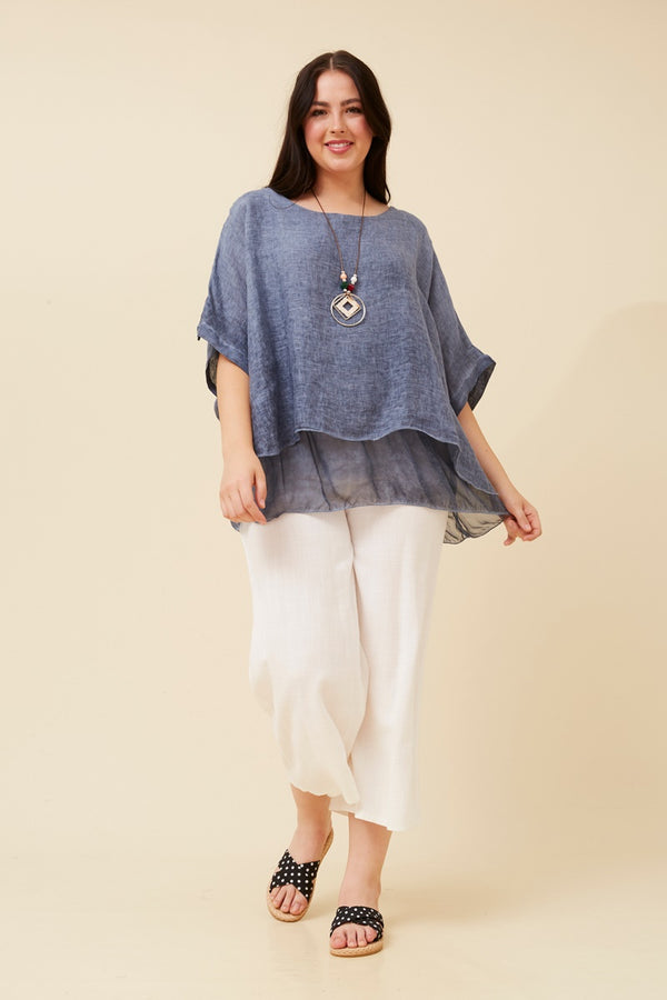 Bottega Double Layer Linen Top