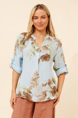 Bottega Floral Linen Top
