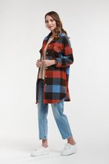 Urban Luxury Plaid Long Jacket