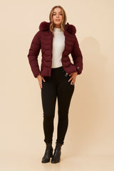 Caroline Morgan Puffer Jacket with Detachable Fur