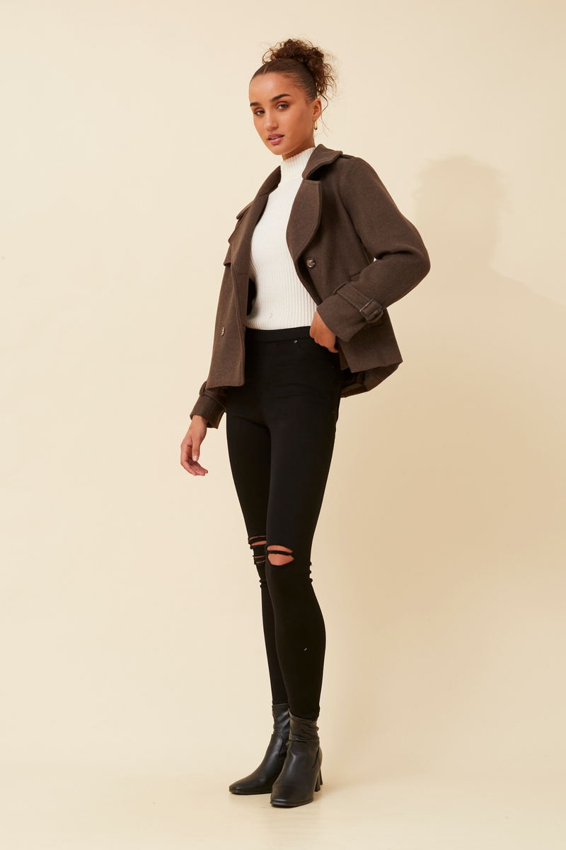Caroline Morgan Crop Length Trench Jacket