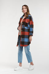 Urban Luxury Plaid Long Jacket