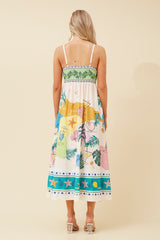 Caroline Morgan Border Print Dress