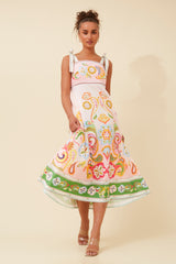 Caroline Morgan Border Print Dress