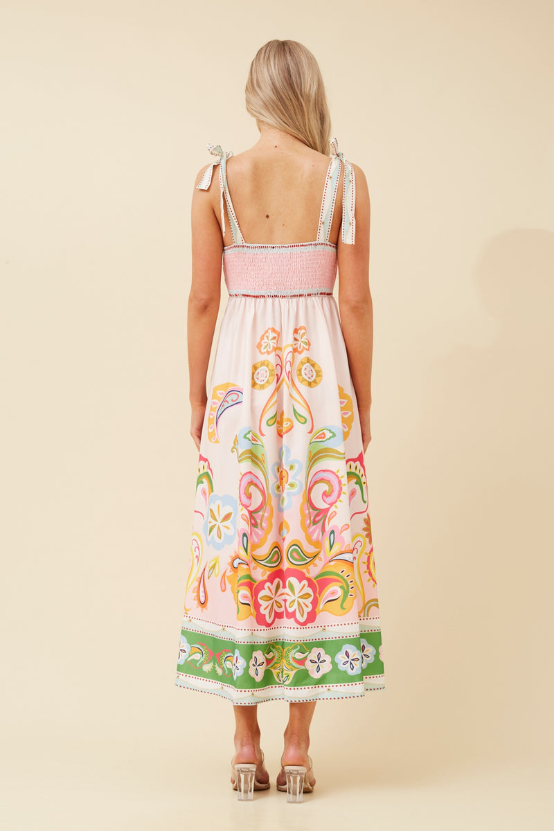 Caroline Morgan Border Print Dress