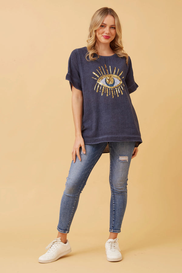 Bottega Evil Eye Linen Top