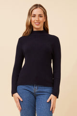 Caroline Morgan Polo Neck Ribbed Skivvy